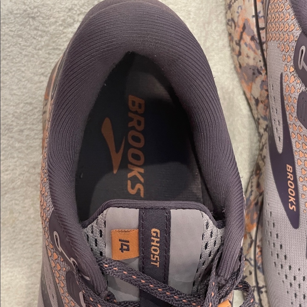 Brooks Ghost 14 Running Shoes Purple and Peach accents in color. - Picture 4 of 7